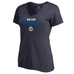 Winnipeg Jets Women's Iconic Collection V-Neck T-Shirt - Navy T-shirts