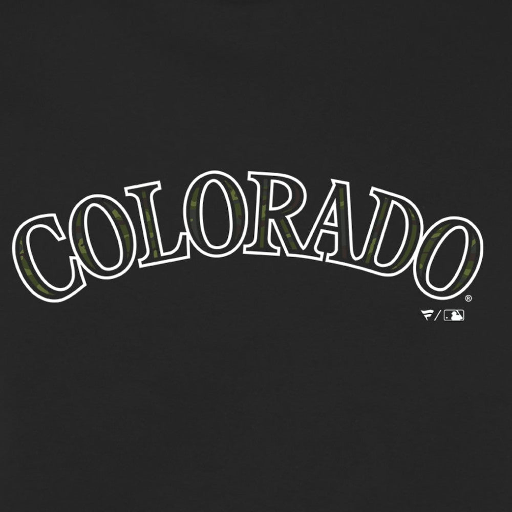 Colorado Rockies Armed Forces Wordmark T-Shirt Black