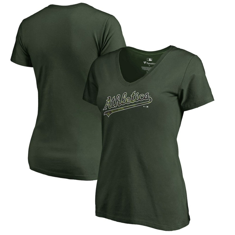 Athletics Women's Armed Forces Wordmark T-Shirt Green