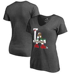 Los Angeles Dodgers Women's Hometown Collection Cali Flag T-Shirt Heathered Charcoal