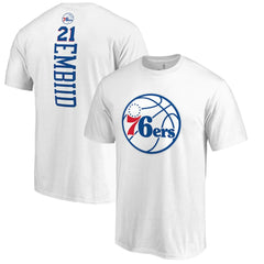 Joel Embiid Philadelphia 76ers Backer Name & Number T-Shirt - White online