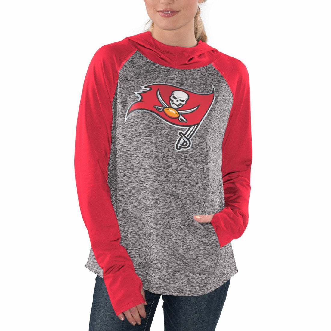 Tampa Bay Buccaneers G-III 4Her by Carl Banks Women's Championship Ring Pullover Hoodie - Heathered Gray/Red discount