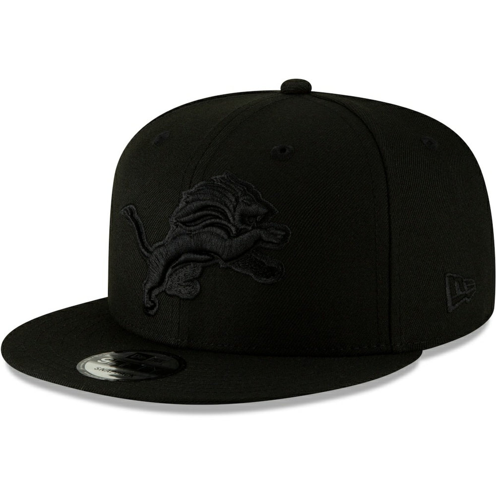Detroit Lions New Era Black On Black 9FIFTY Adjustable Hat - Black cheap