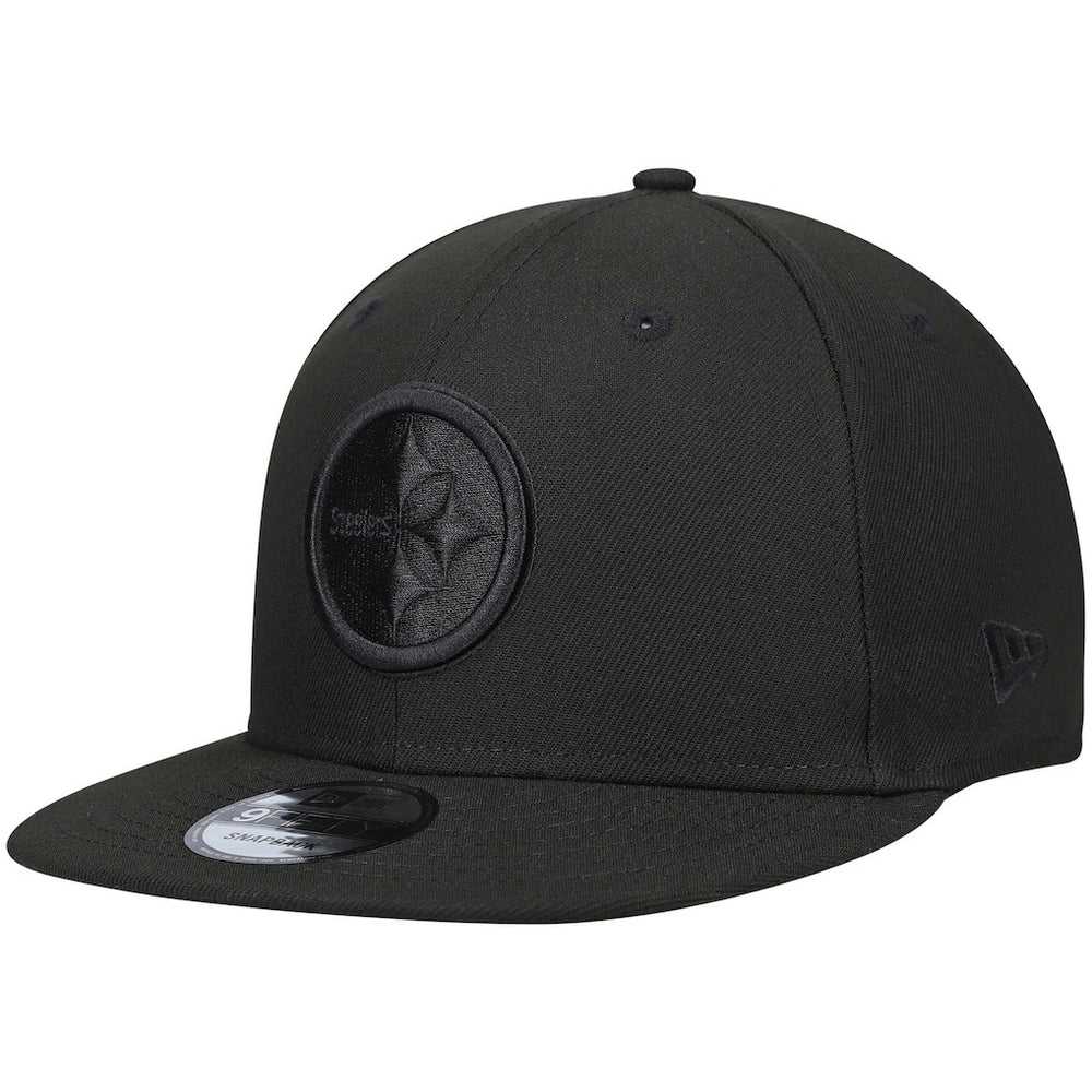 Pittsburgh Steelers New Era Black On Black 9FIFTY Adjustable Hat - Black cheap