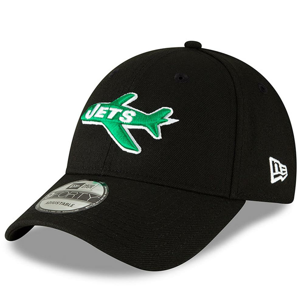 New York Jets New Era The League Throwback 9FORTY Adjustable Hat - Black on sale