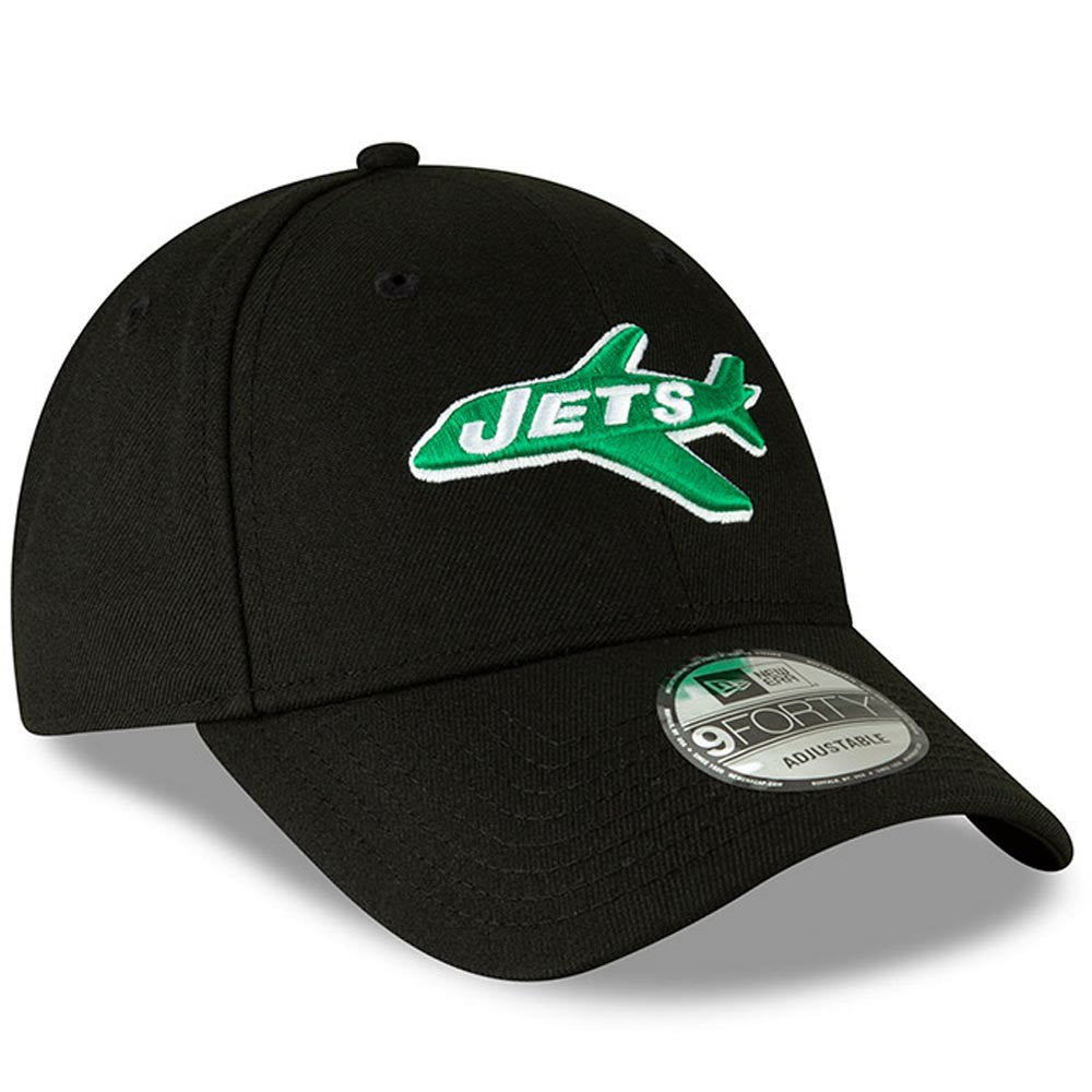 New York Jets New Era The League Throwback 9FORTY Adjustable Hat - Black on sale