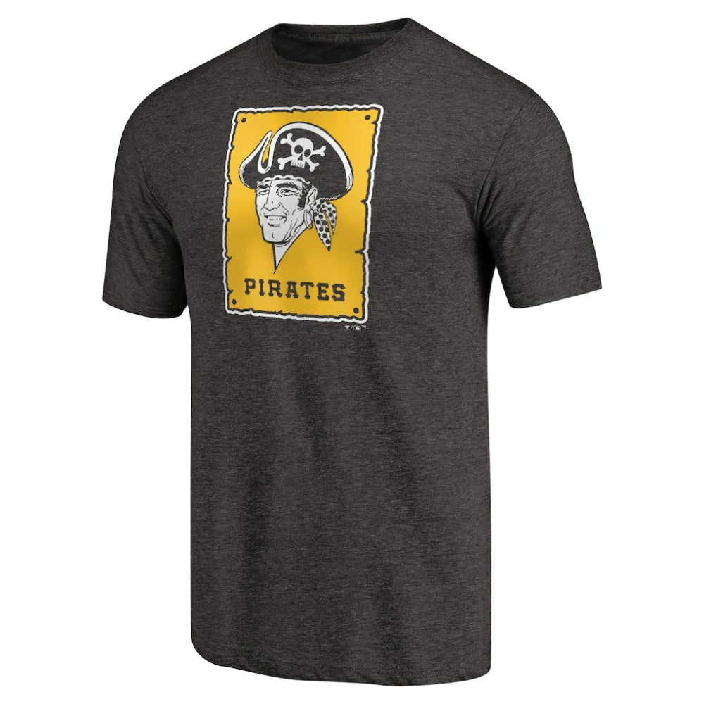 Pittsburgh Pirates Cooperstown Collection Forbes Tri-Blend T-Shirt Heathered Black