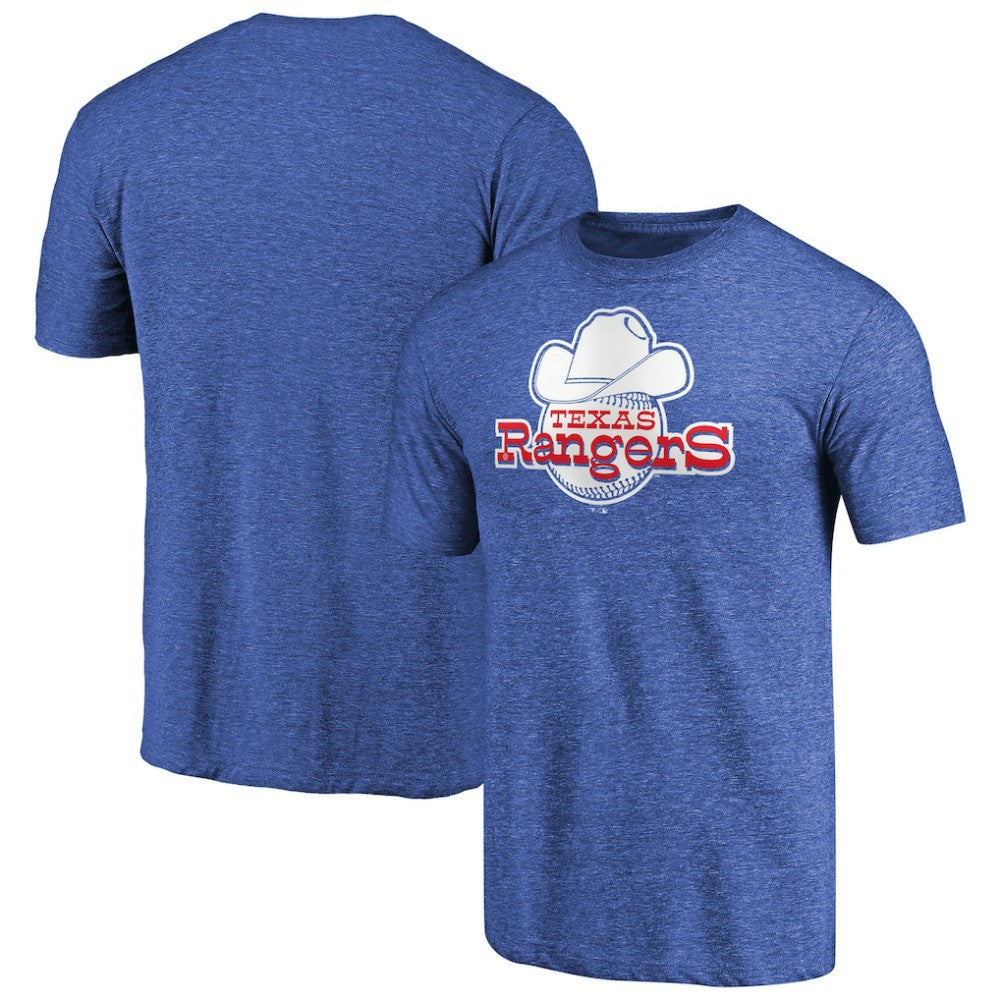 Texas Rangers Cooperstown Collection Forbes Tri-Blend T-Shirt Heathered Royal