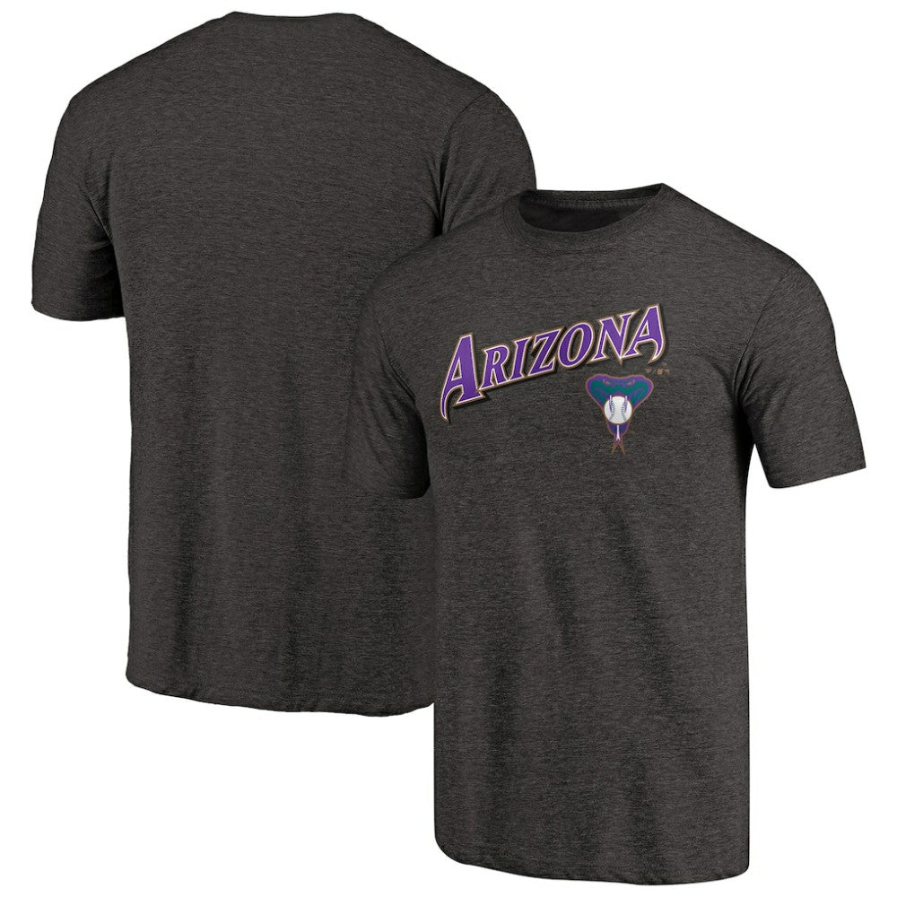 Arizona Diamondbacks Vintage Cooperstown Collection Wahconah Tri-Blend T-Shirt Heathered Black