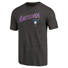 Arizona Diamondbacks Vintage Cooperstown Collection Wahconah Tri-Blend T-Shirt Heathered Black