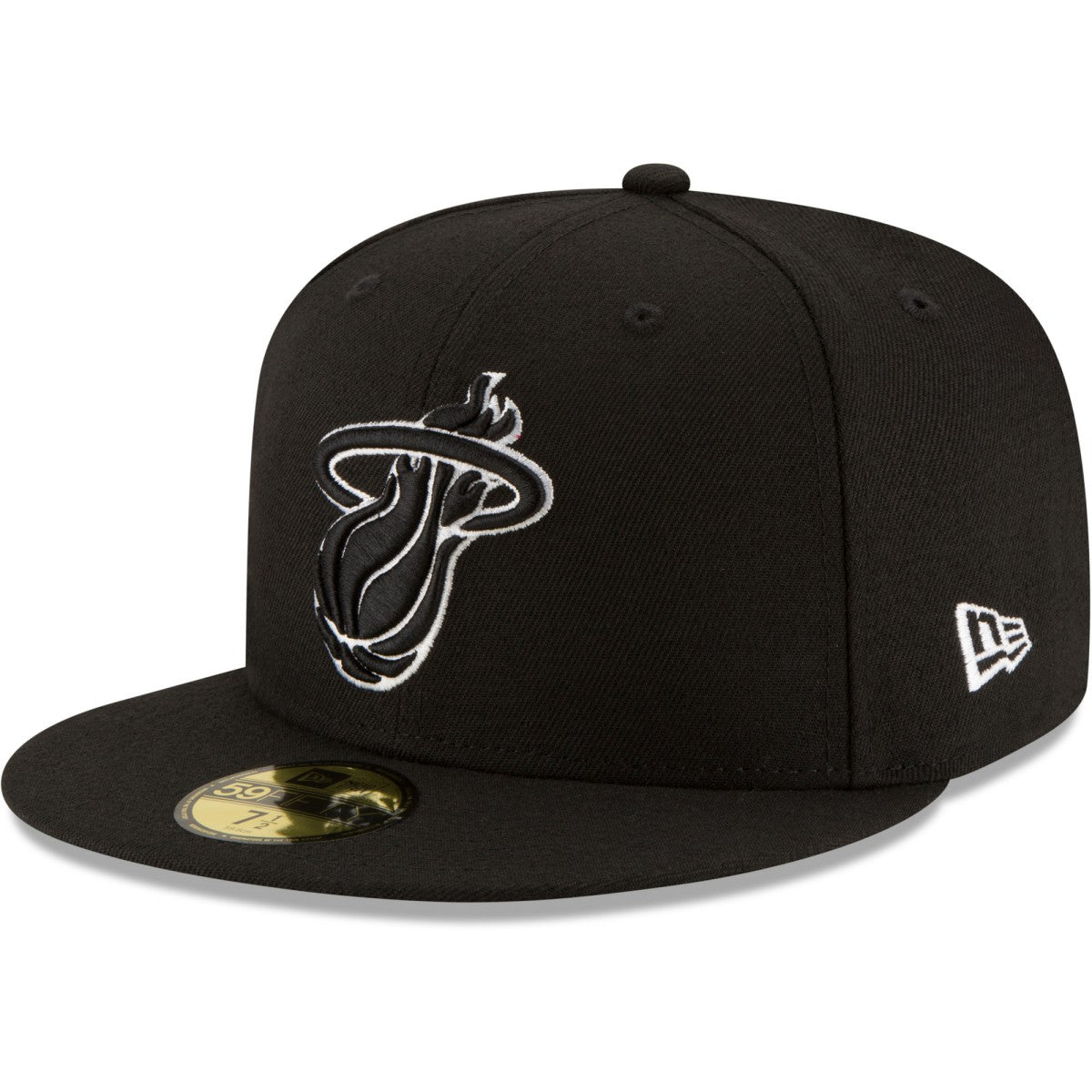 Miami Heat Black & White Logo 59FIFTY Fitted Hat - Black outlet