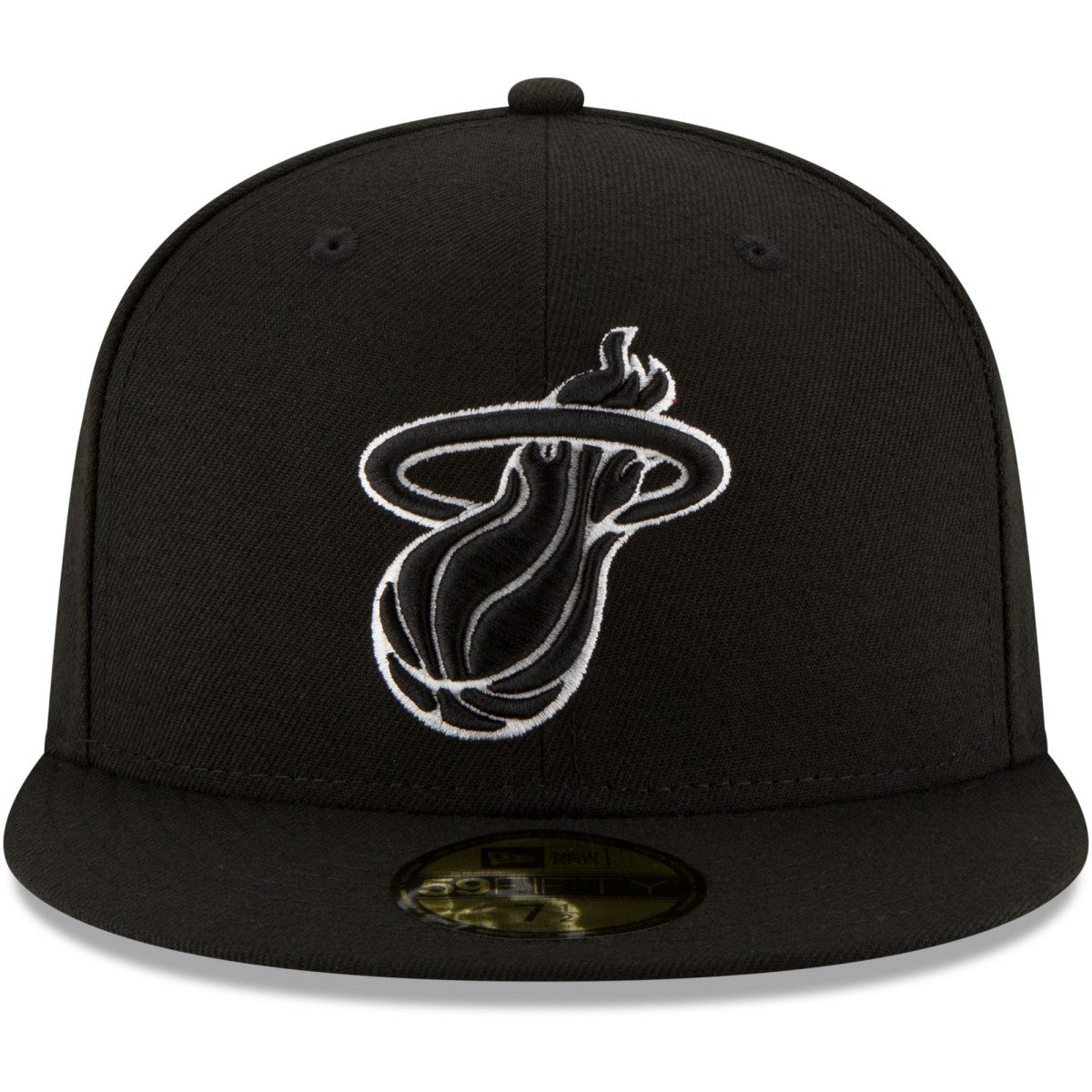 Miami Heat Black & White Logo 59FIFTY Fitted Hat - Black outlet