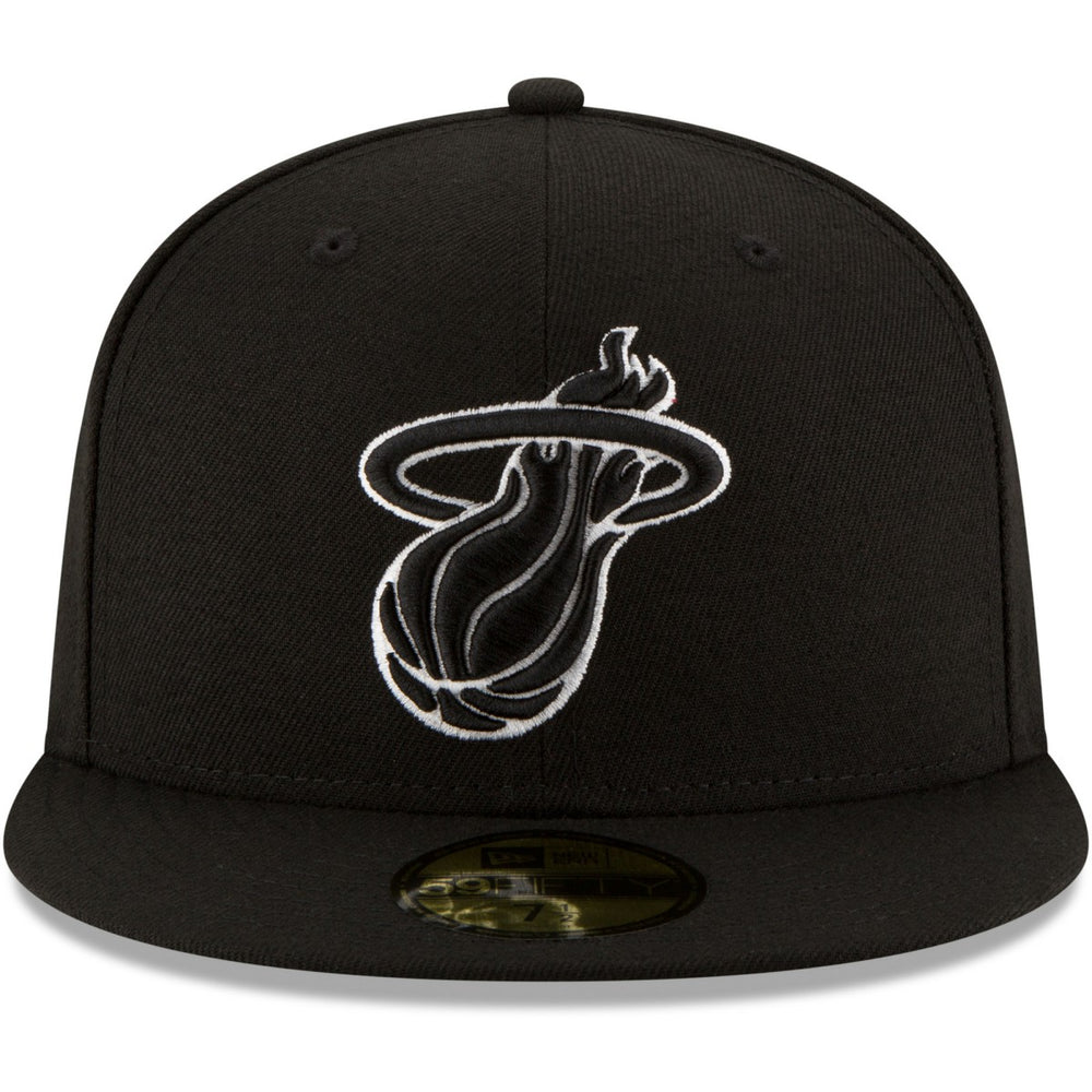 Miami Heat Black & White Logo 59FIFTY Fitted Hat - Black outlet