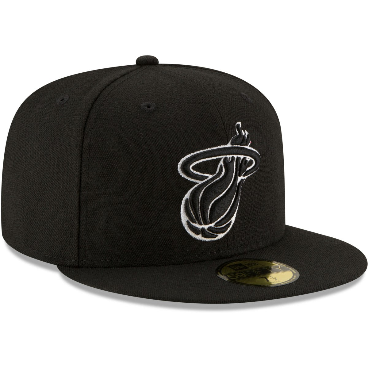 Miami Heat Black & White Logo 59FIFTY Fitted Hat - Black outlet