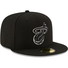 Miami Heat Black & White Logo 59FIFTY Fitted Hat - Black outlet