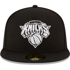 New York Knicks Black & White Logo 59FIFTY Fitted Hat - Black sale
