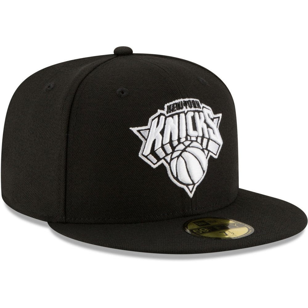 New York Knicks Black & White Logo 59FIFTY Fitted Hat - Black sale