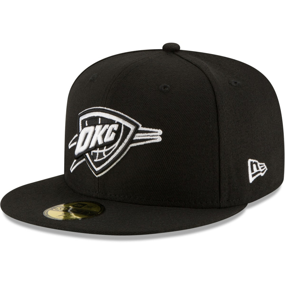 Oklahoma City Thunder Black & White Logo 59FIFTY Fitted Hat - Black shop