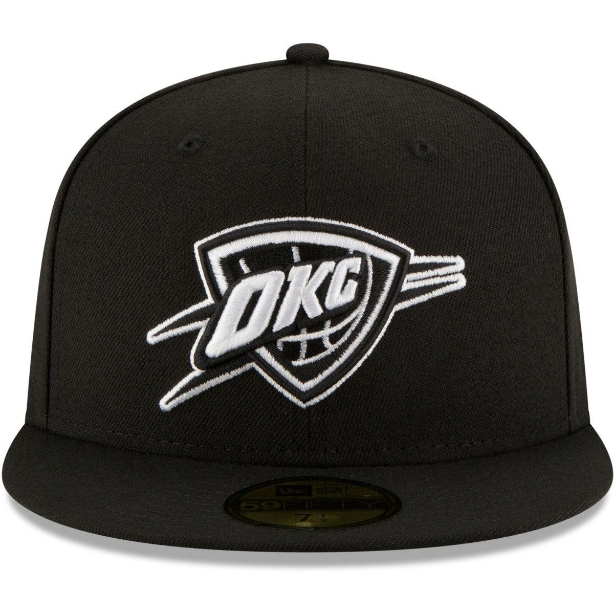 Oklahoma City Thunder Black & White Logo 59FIFTY Fitted Hat - Black shop