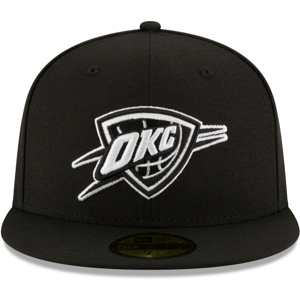Oklahoma City Thunder Black & White Logo 59FIFTY Fitted Hat - Black shop