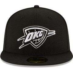 Oklahoma City Thunder Black & White Logo 59FIFTY Fitted Hat - Black shop