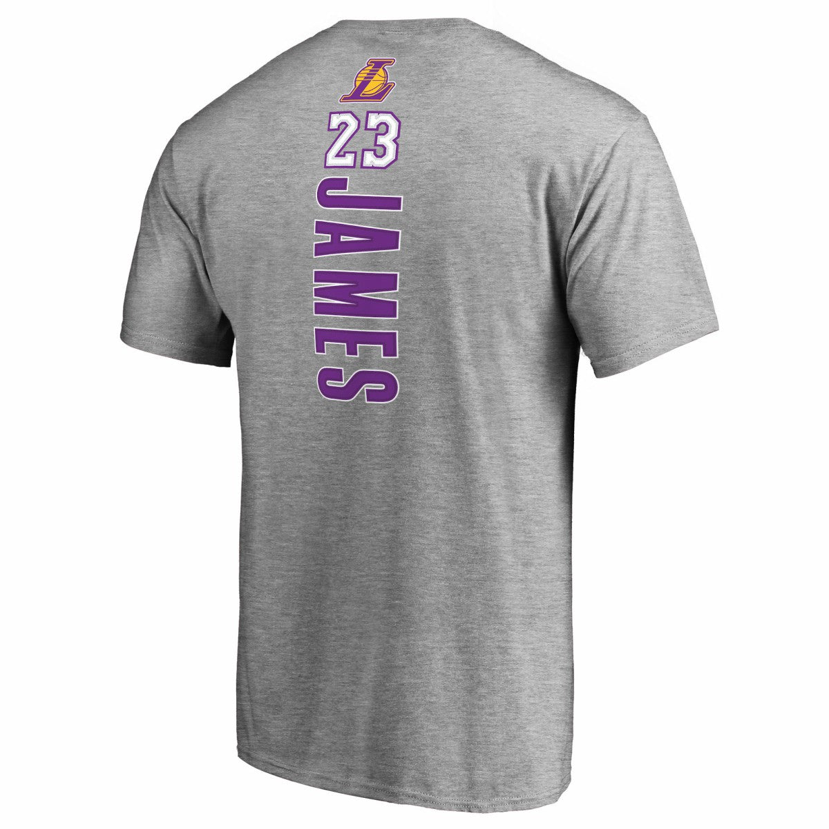 LeBron James Los Angeles Lakers Backer Name & Number T-Shirt - Heather Gray cheap