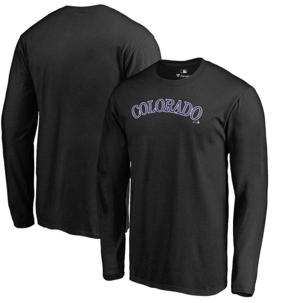 Colorado Rockies Team Wordmark Long Sleeve T-Shirt Black