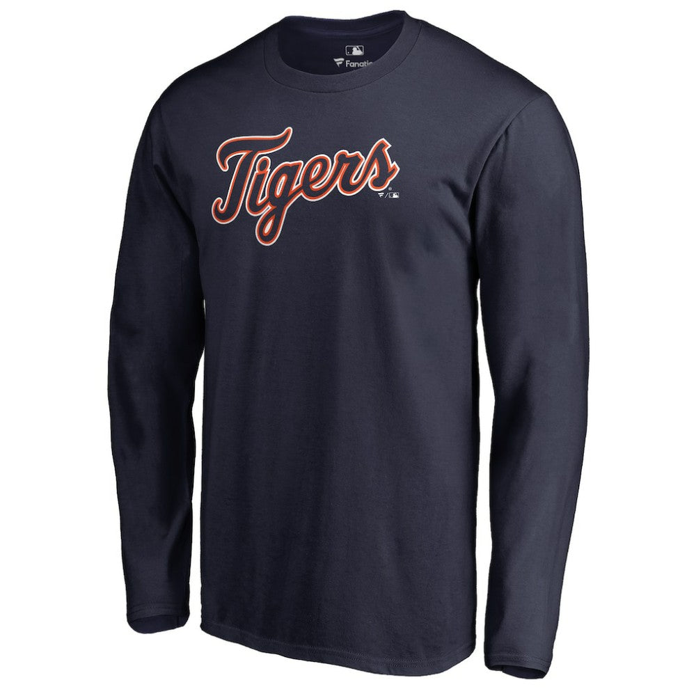 Detroit Tigers Team Wordmark Long Sleeve T-Shirt Navy