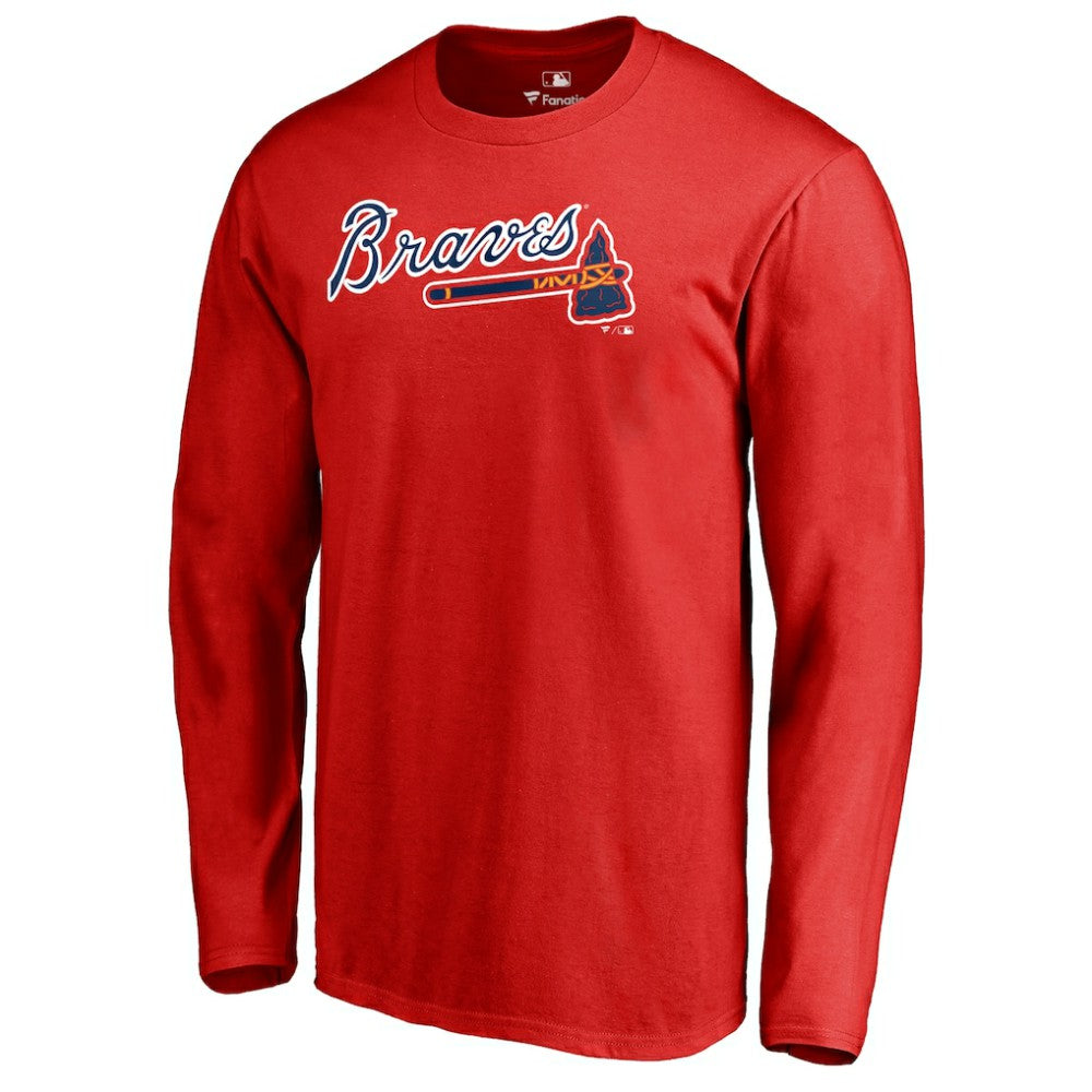 Atlanta Braves Team Wordmark Long Sleeve T-Shirt Red