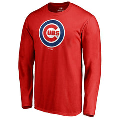 Chicago Cubs Team Wordmark Long Sleeve T-Shirt Red