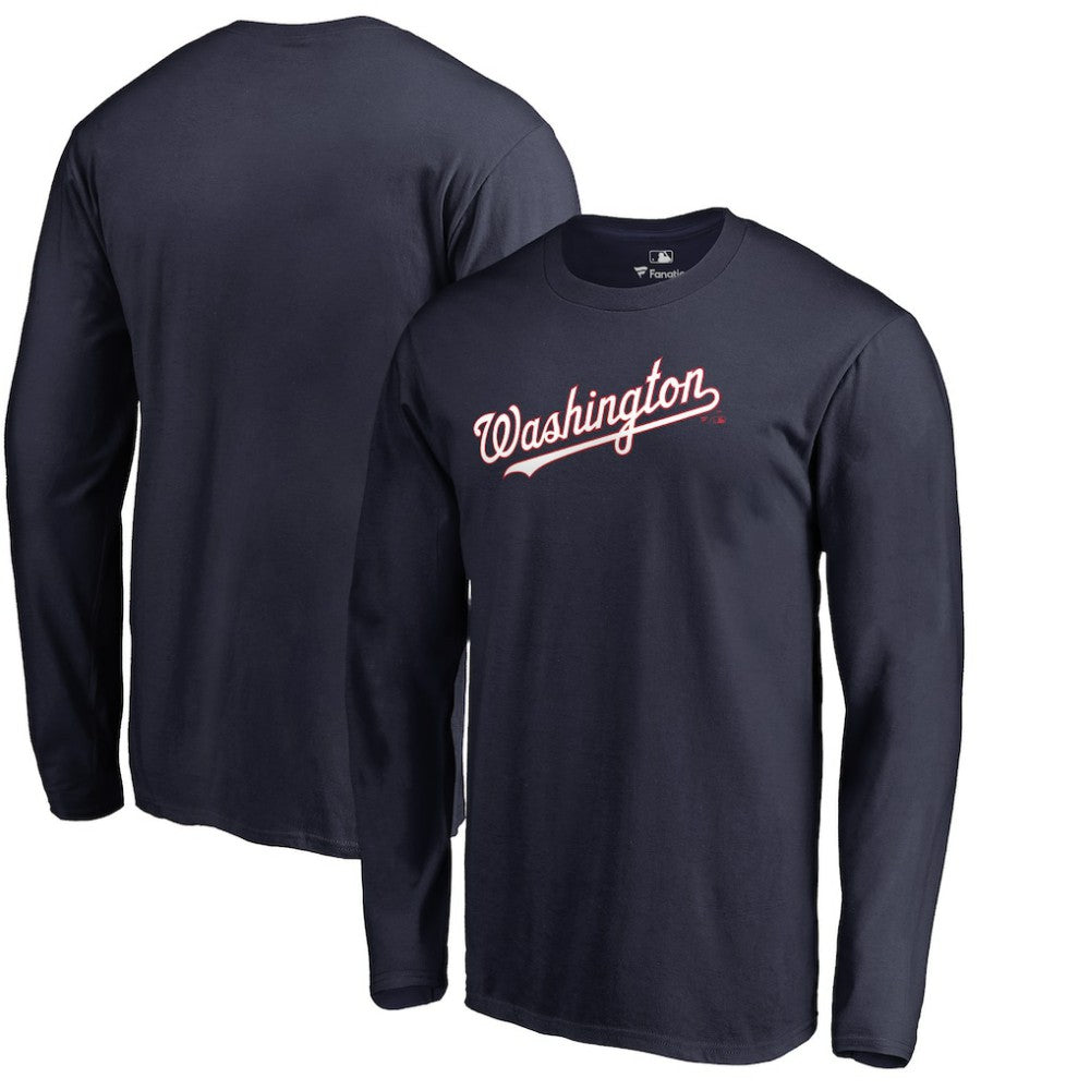 Washington Nationals Team Wordmark Long Sleeve T-Shirt Navy