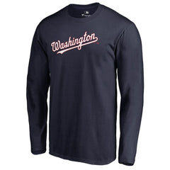 Washington Nationals Team Wordmark Long Sleeve T-Shirt Navy