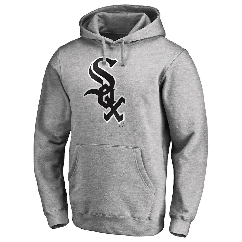Chicago White Sox Official Wordmark Fitted Pullover Hoodie Heather Gray