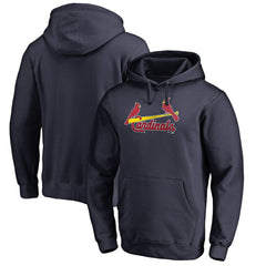 St. Louis Cardinals Official Wordmark Fitted Pullover Hoodie Navy