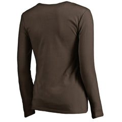 San Diego Padres Women's Cooperstown Collection Forbes Long Sleeve V-Neck T-Shirt Brown