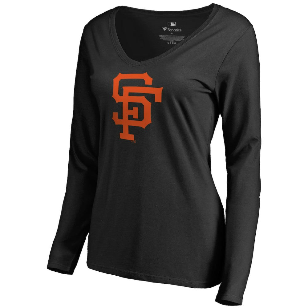 San Francisco Giants Women's Cooperstown Collection Forbes Long Sleeve V-Neck T-Shirt Black
