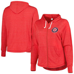 Washington Nationals Soft as a Grape Women's Plus Size Full-Zip Lightweight Hoodie Top Red