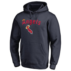 Los Angeles Angels Vintage Cooperstown Collection Wahconah Fitted Pullover Hoodie Navy