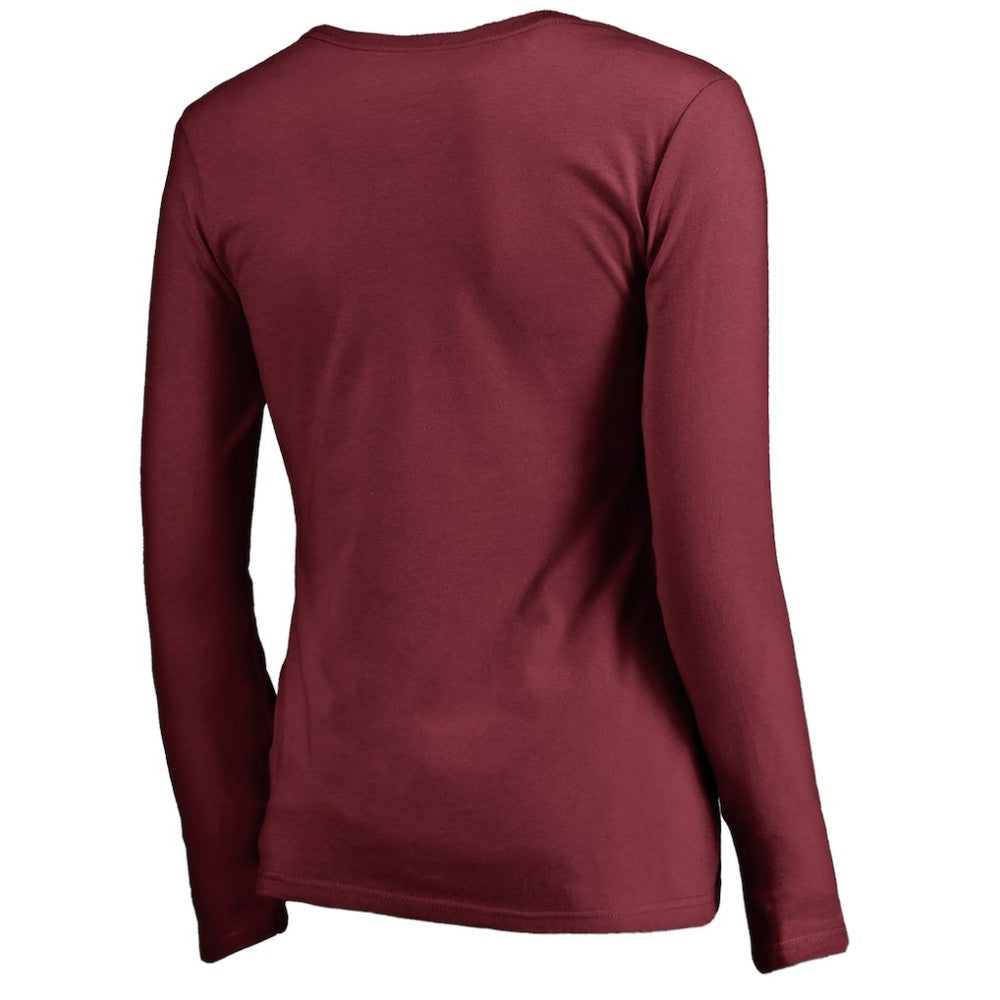 Philadelphia Phillies Women's Cooperstown Collection Slider Long Sleeve V-Neck T-Shirt Maroon