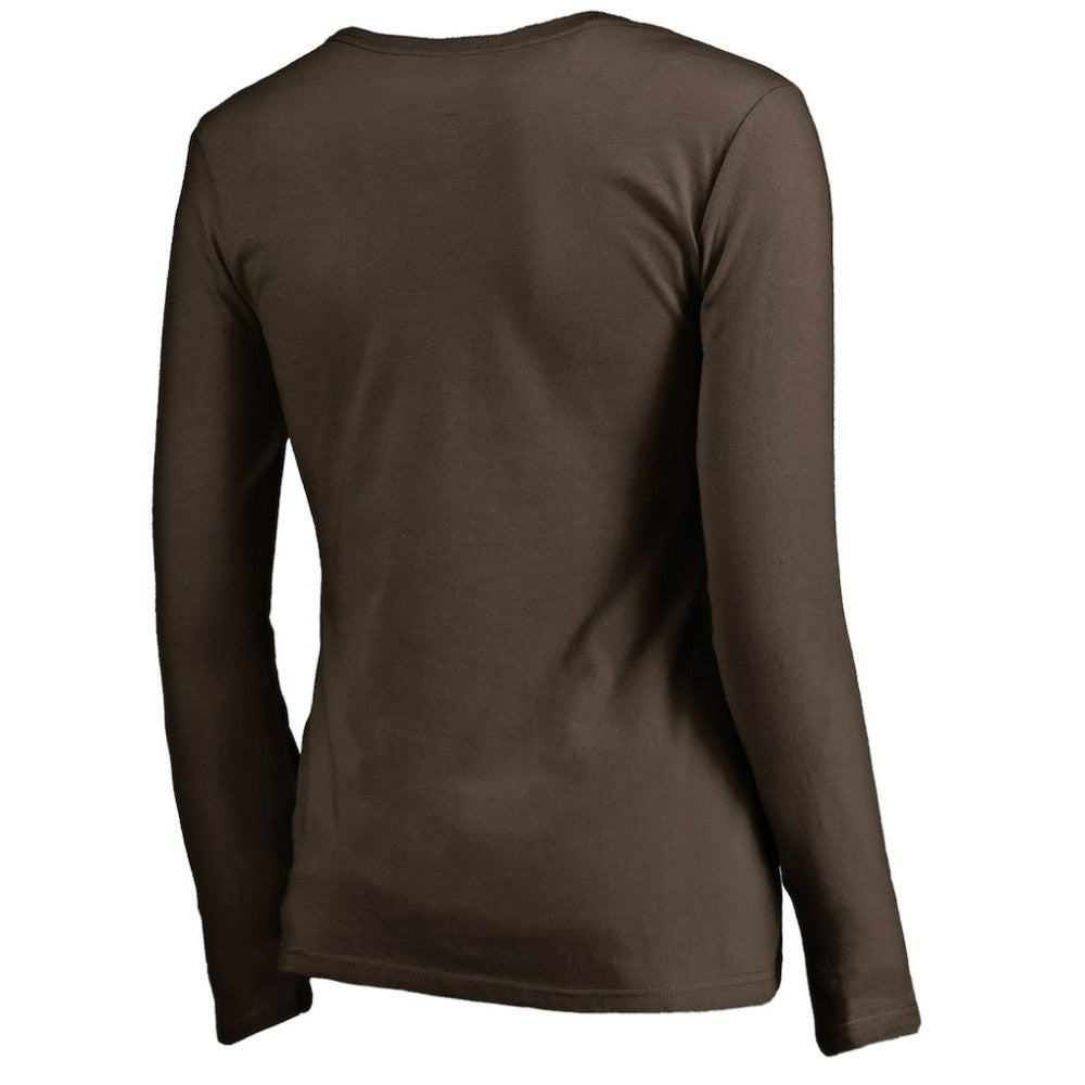 San Diego Padres Women's Cooperstown Collection Slider Long Sleeve V-Neck T-Shirt Brown