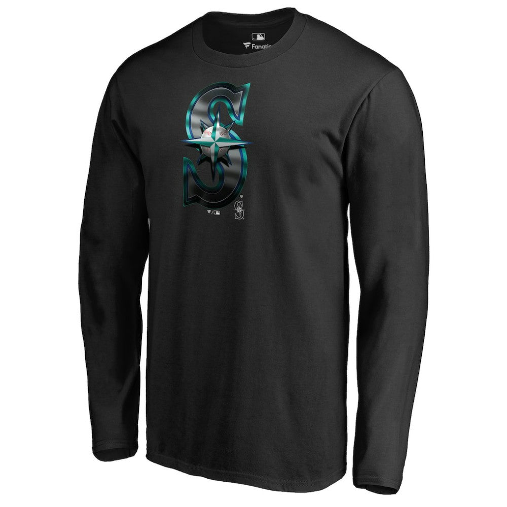 Seattle Mariners Midnight Mascot Long Sleeve T-Shirt Black