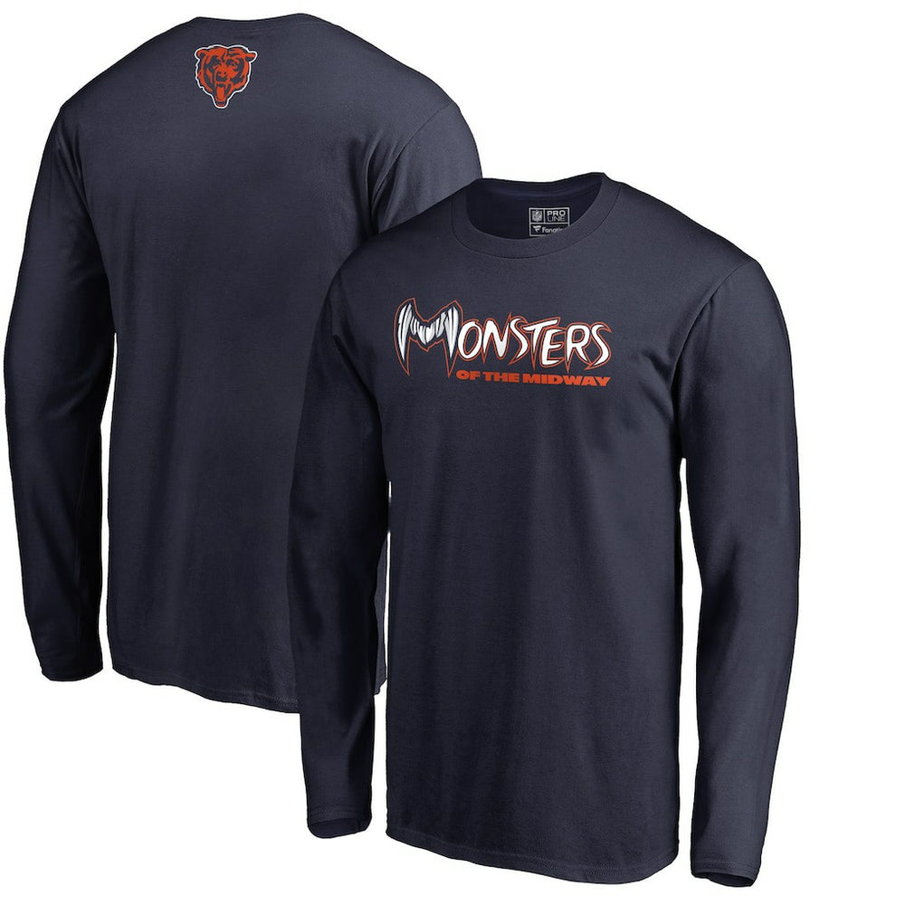 Chicago Bears Monsters Long Sleeve T-Shirt - Navy sale