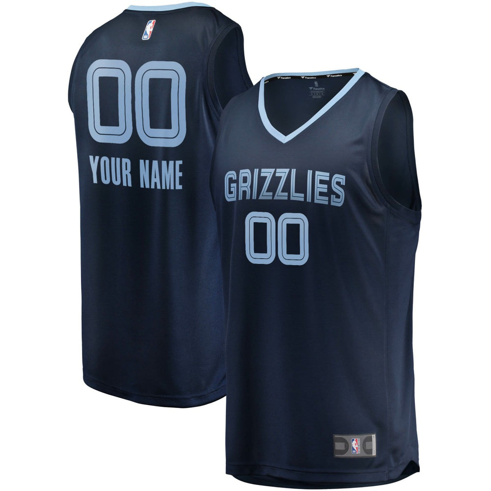 Memphis Grizzlies Fast Break Custom Replica Jersey Navy - Icon Edition discount