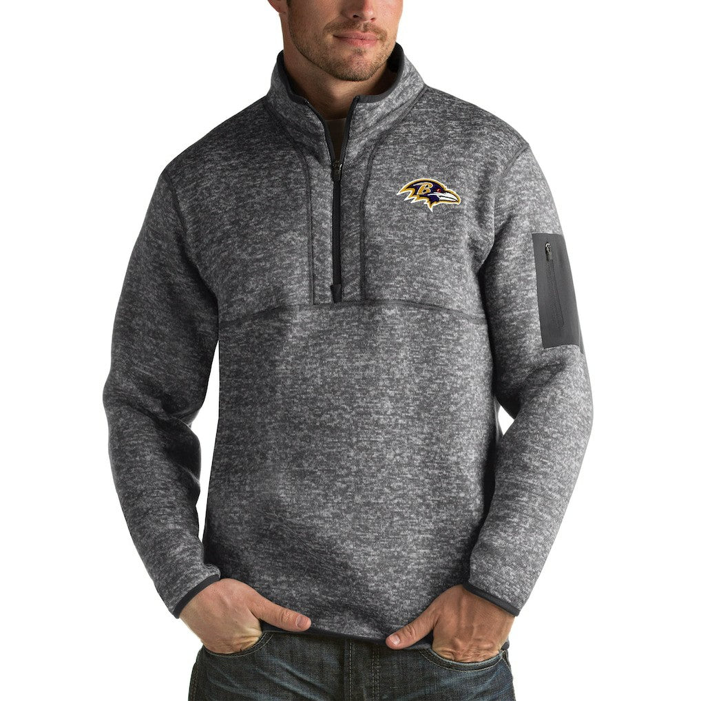 Baltimore Ravens Antigua Fortune Big & Tall Quarter-Zip Pullover Jacket - Charcoal cheap
