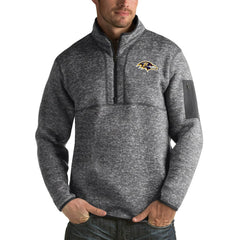 Baltimore Ravens Antigua Fortune Big & Tall Quarter-Zip Pullover Jacket - Charcoal cheap