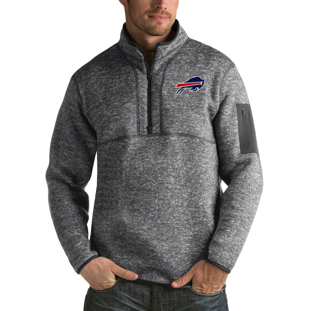 Buffalo Bills Antigua Fortune Big & Tall Quarter-Zip Pullover Jacket - Charcoal sale