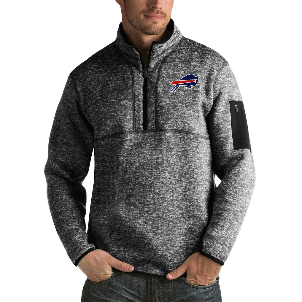 Buffalo Bills Antigua Fortune Big & Tall Quarter-Zip Pullover Jacket - Heather Black online