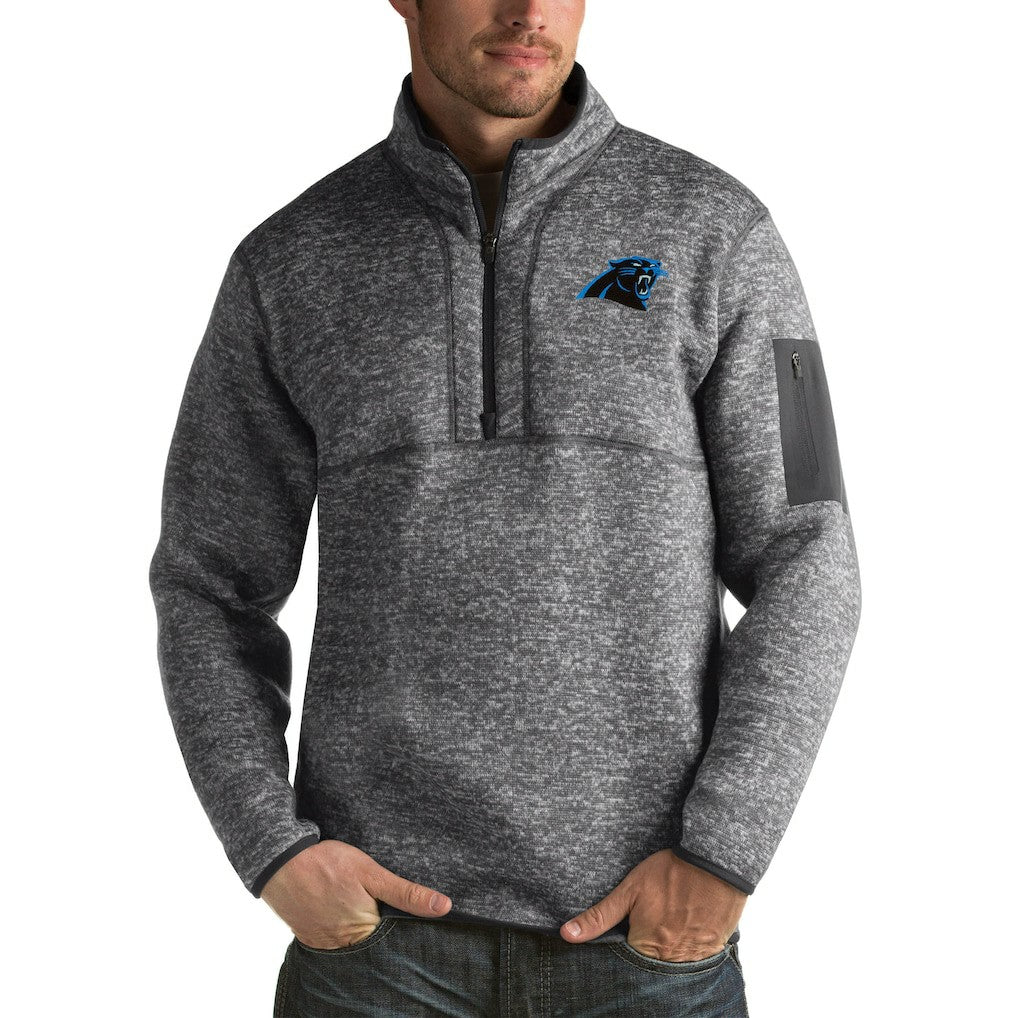 Carolina Panthers Antigua Fortune Big & Tall Quarter-Zip Pullover Jacket - Charcoal on sale