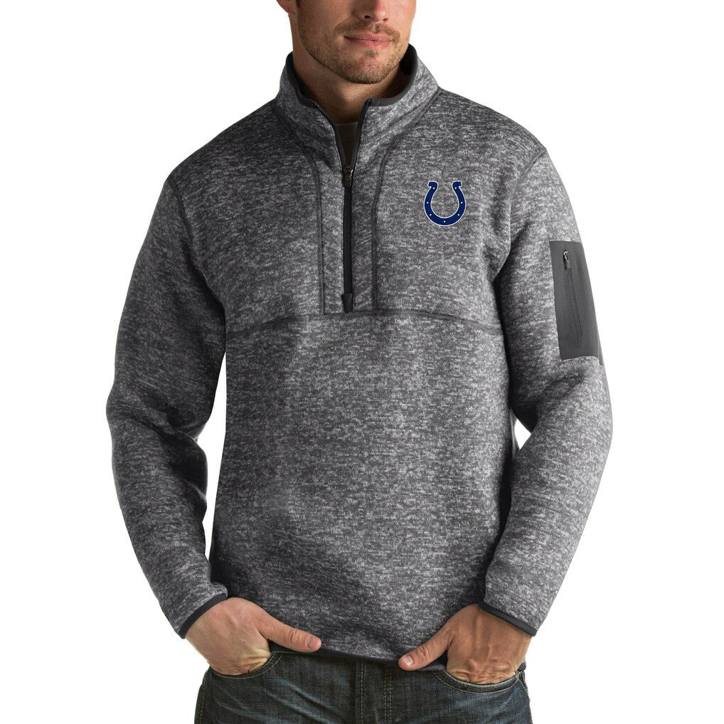 Indianapolis Colts Antigua Fortune Big & Tall Quarter-Zip Pullover Jacket - Charcoal on sale
