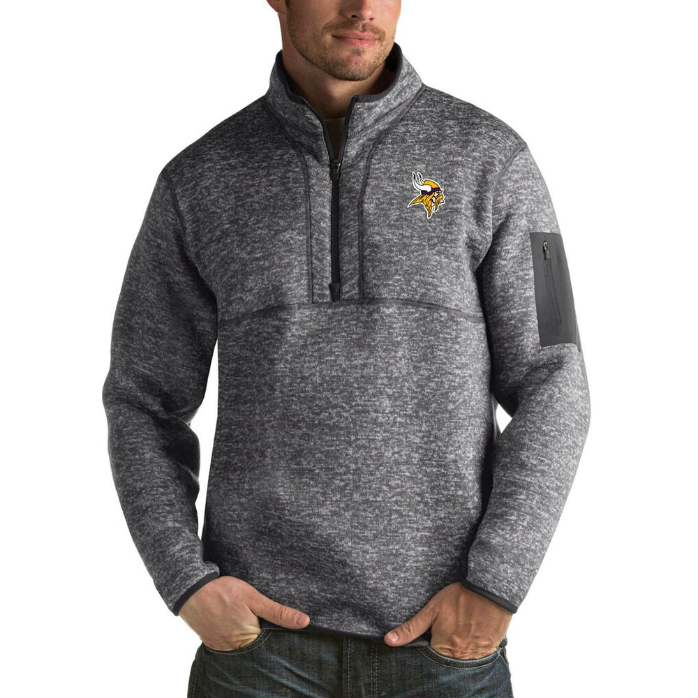 Minnesota Vikings Antigua Fortune Big & Tall Quarter-Zip Pullover Jacket - Charcoal sale